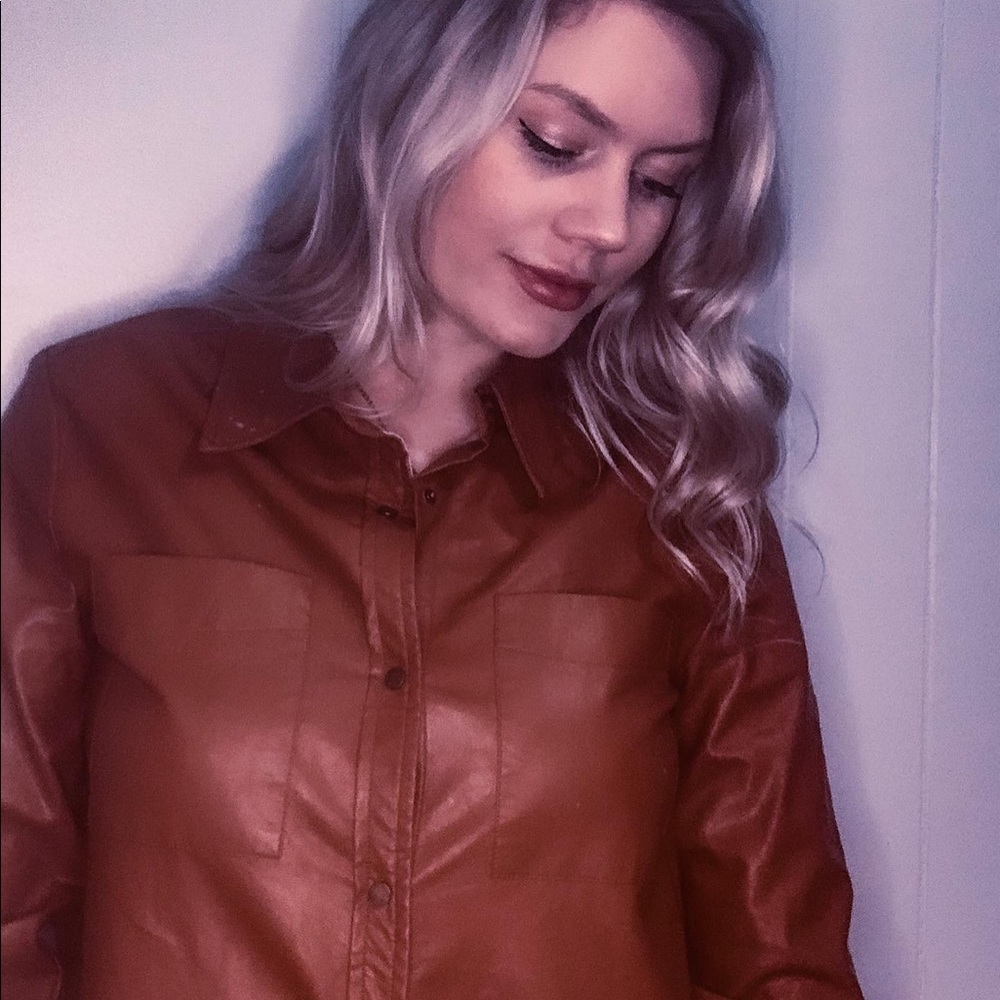 Faux leather shirt